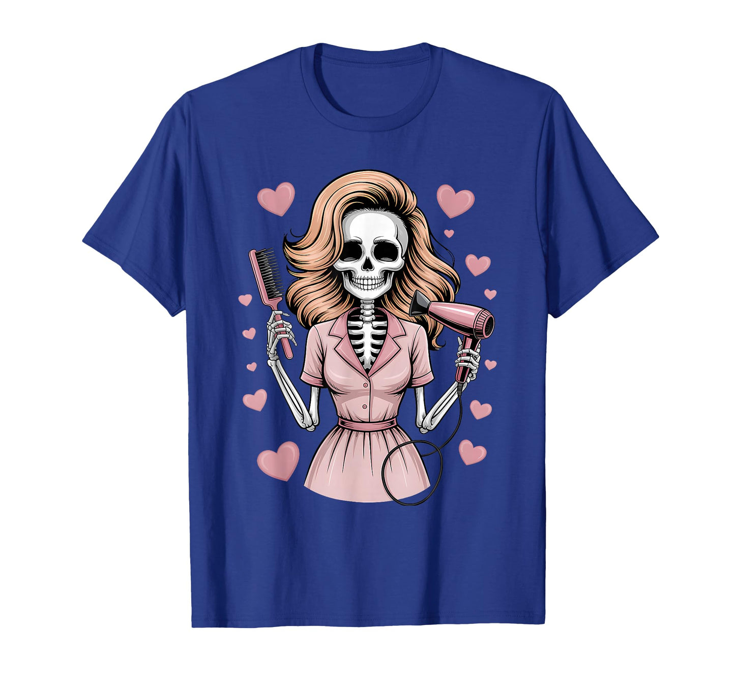 Funny Halloween Skeleton Hairdresser Hairstylist Men Women T-Shirt