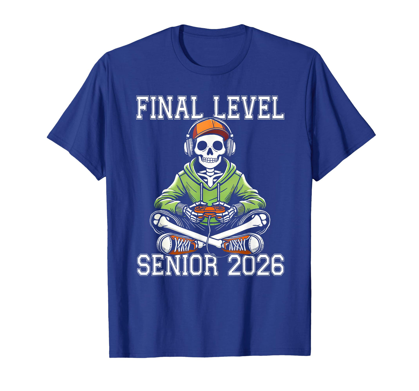 Final Level Senior 2026 Gaming Skeleton Graduation Men Boys T-Shirt