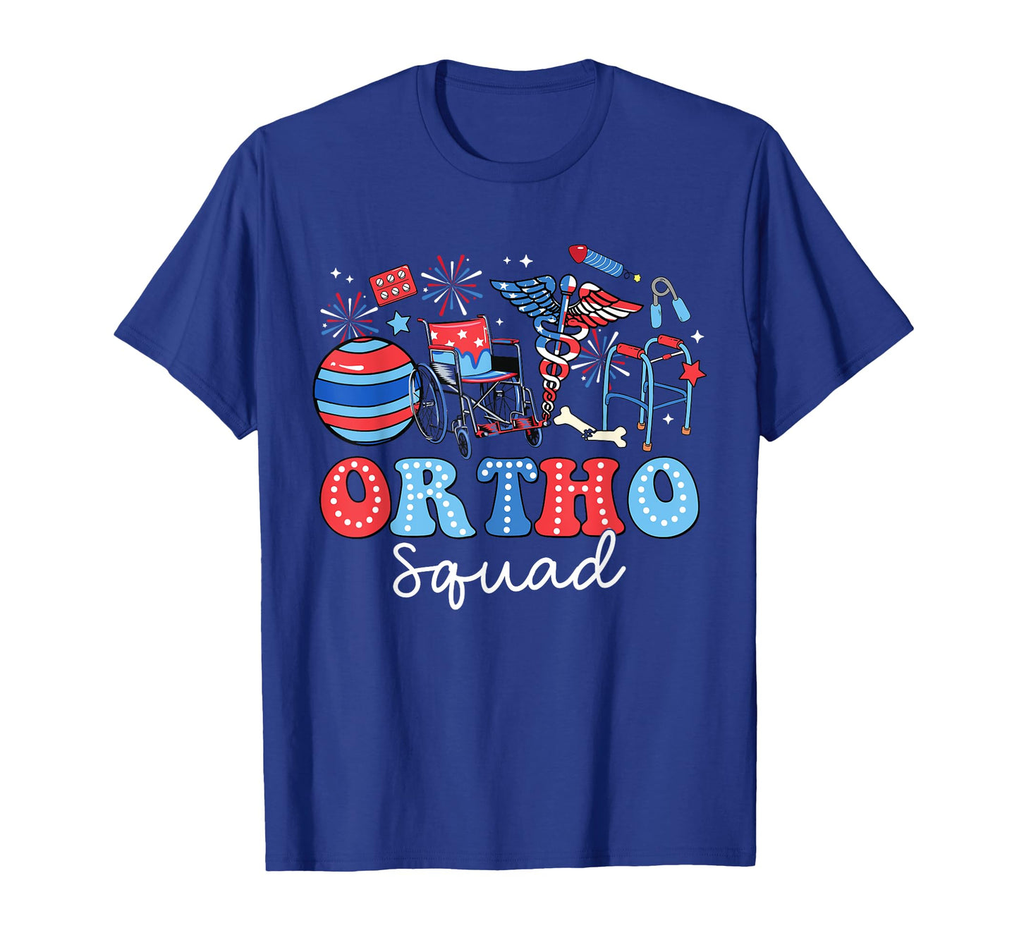 Groovy Ortho Squad USA Flag Ortho Nurse 4th Of July Women Men T-Shirt