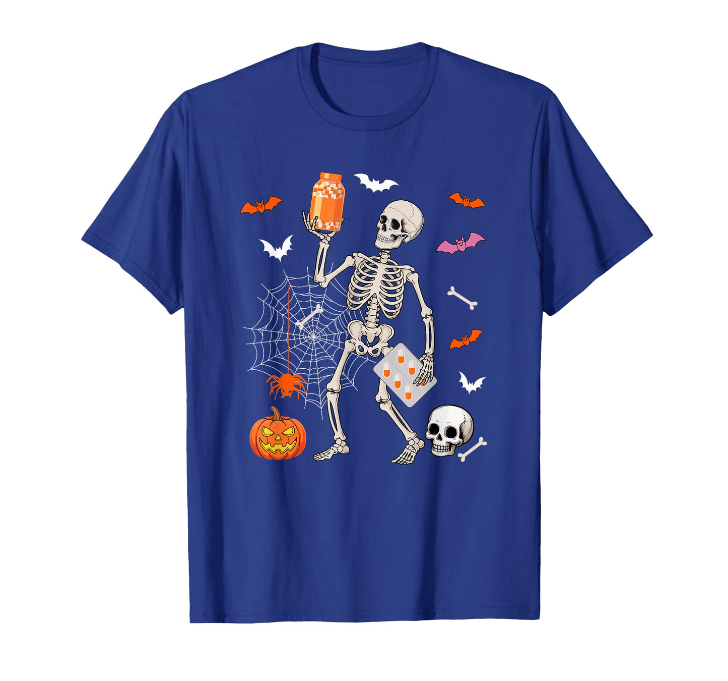 Pharmacist Job Horror Skeleton Halloween Costume Team T-Shirt