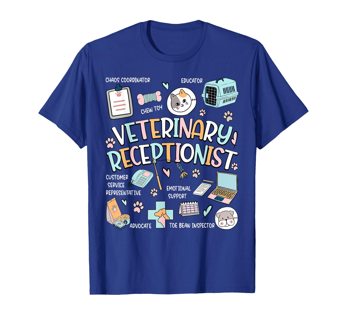 Retro Veterinary Receptionist Vet Receptionist Appreciation T-Shirt