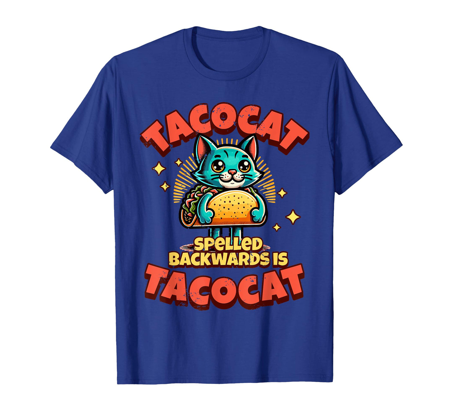 Retro Tacocat Spelled Backwards Is Taco Cat Tee, Cute Paws T-Shirt for Men Women Girls Kids
