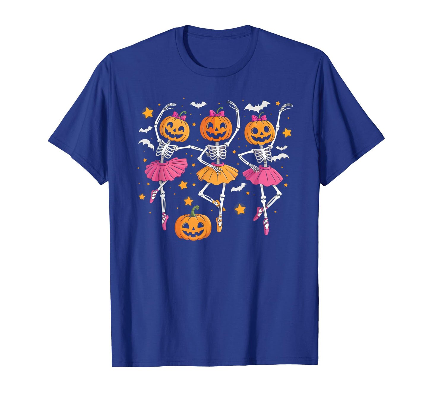 Girls Halloween Ballet Skeleton Pumpkin Skeleton Women Gifts T-Shirt
