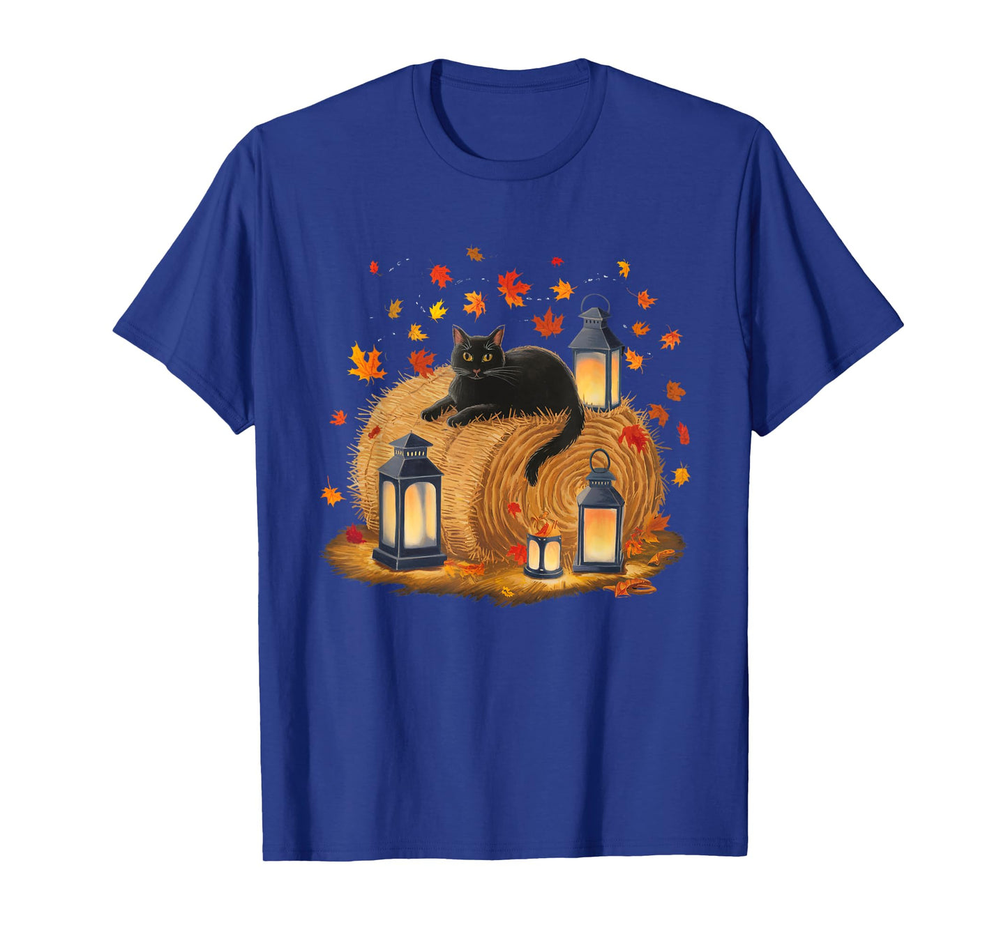 It's Fall YAll Cat Leaf Fall Tree Hello Autumn Halloween T-Shirt