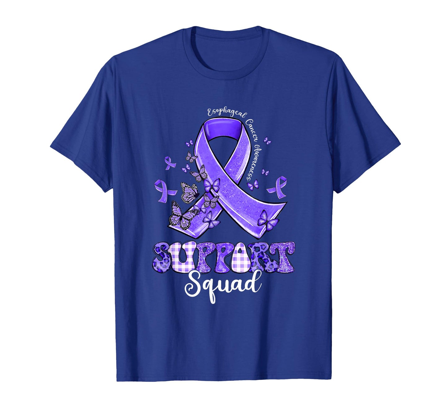 Support Squad Periwinkle Ribbon Butterfly Esophageal Cancer T-Shirt