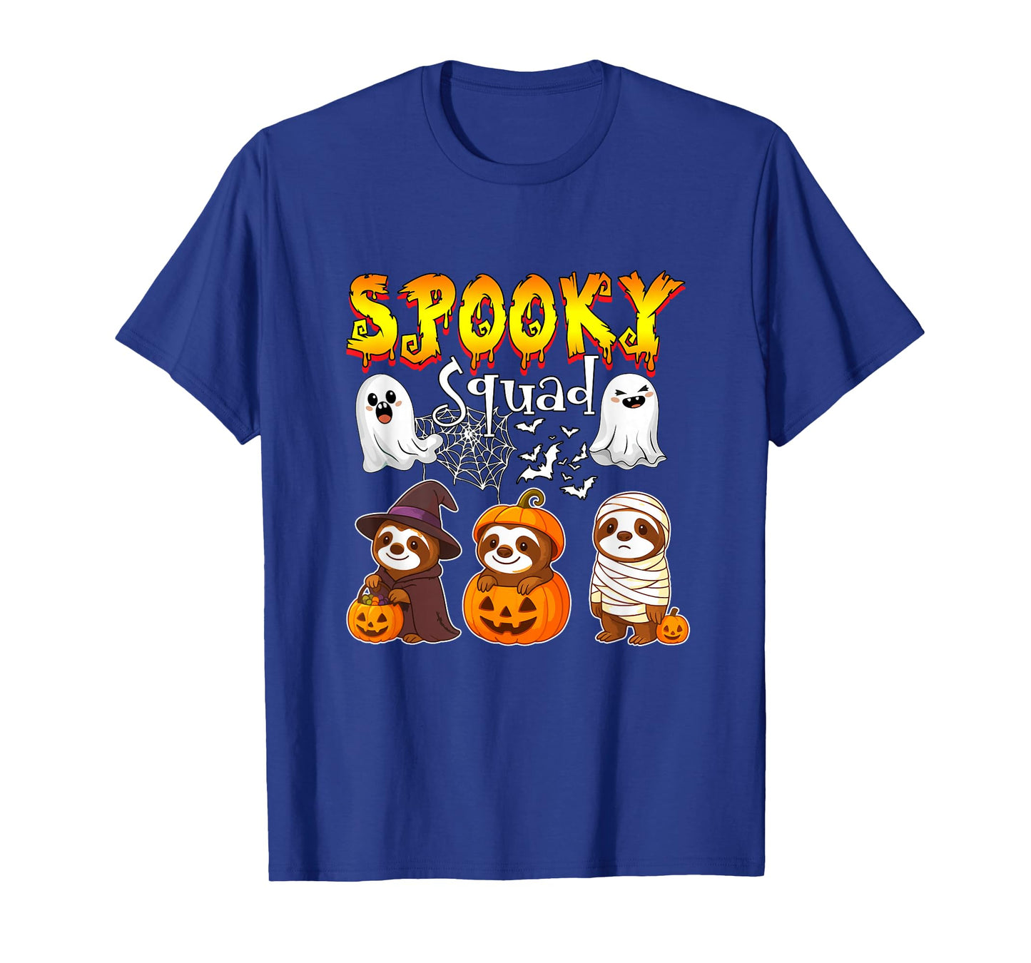 Spooky Halloween Squad Three Cute Sloths Cosplay Witch T-Shirt
