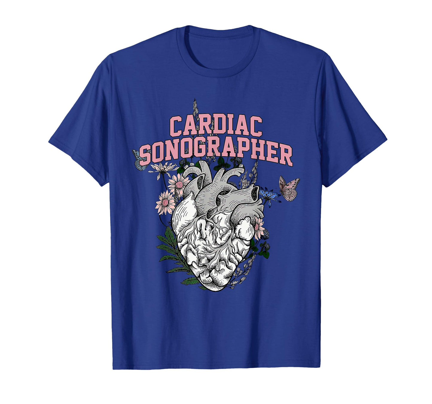 Cardiac Sonographer Anatomical Heart Floral Cardiovascular T-Shirt