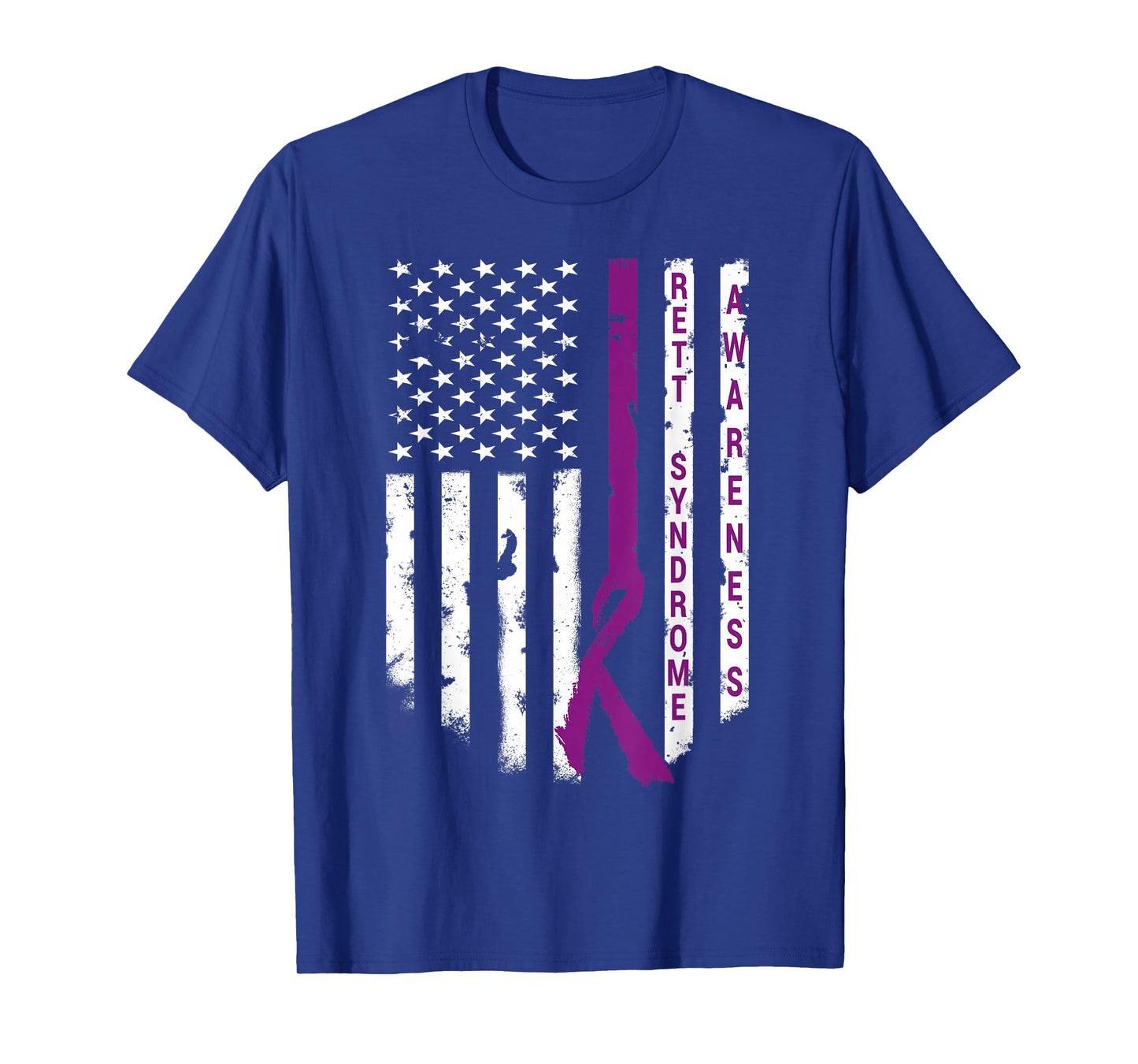 Rett Syndrome Awareness Shirt American Flag RTT Support Tee T-Shirt