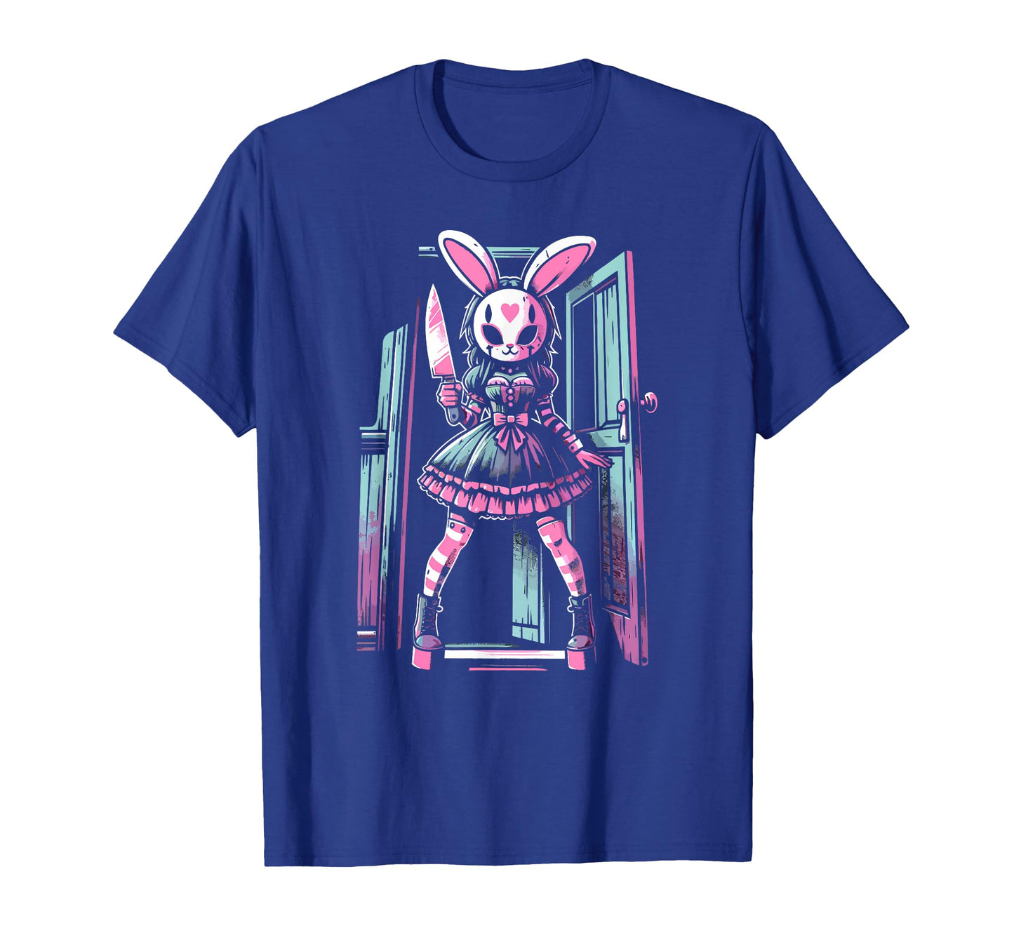 Pastel Goth Bunny Mask Girl Horror Slasher Anime Alt Rabbit T-Shirt