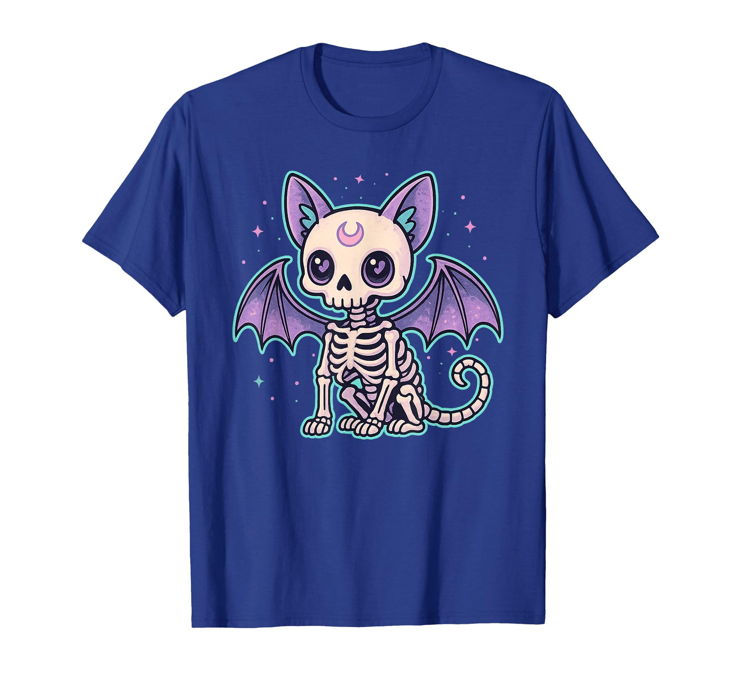 Kawaii Pastel Goth Cute Cat Bat Skeleton Halloween Kids T-Shirt