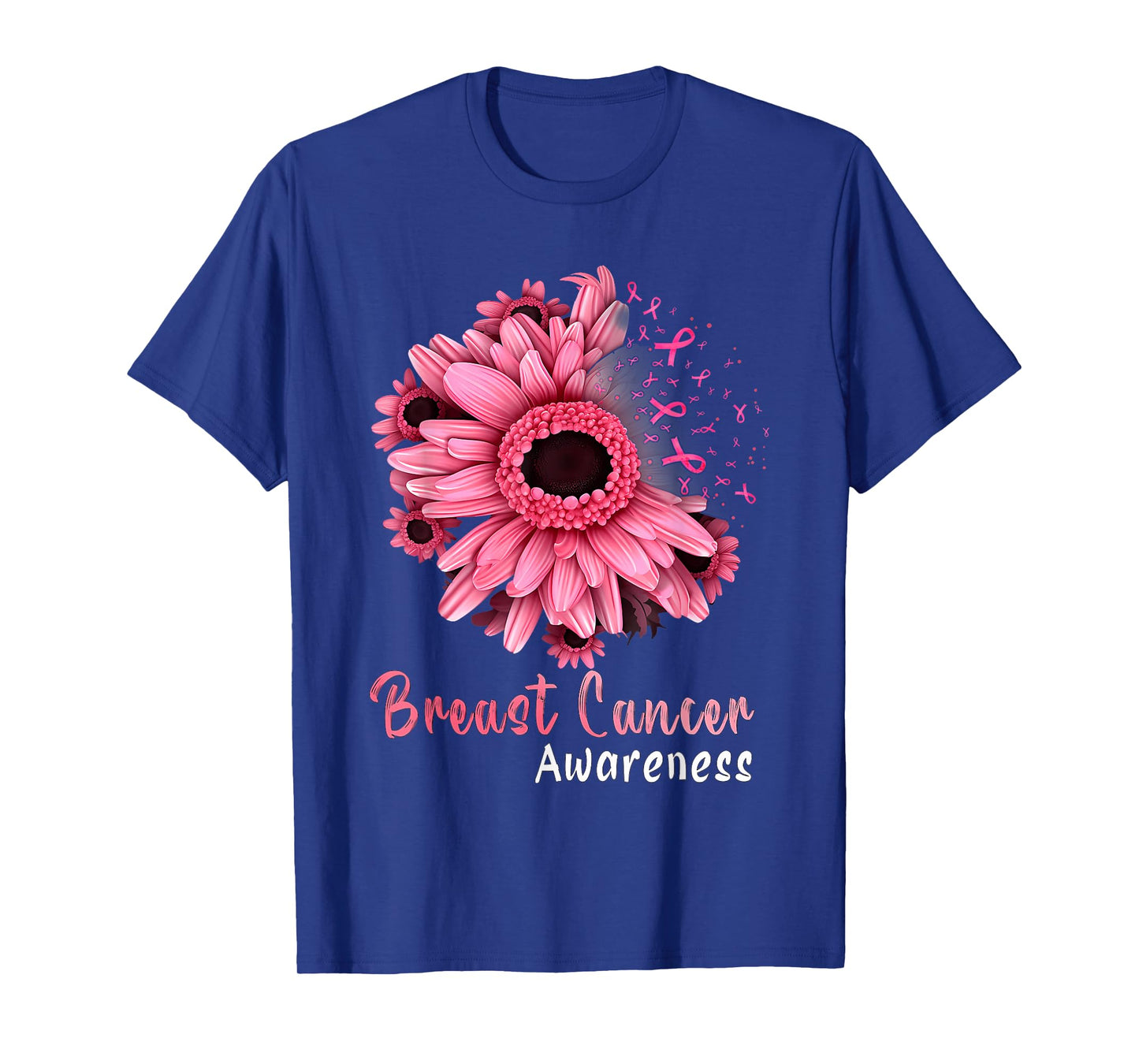 Pink Ribbon Sunflower Breast Cancer Awareness Women Kids T-Shirt