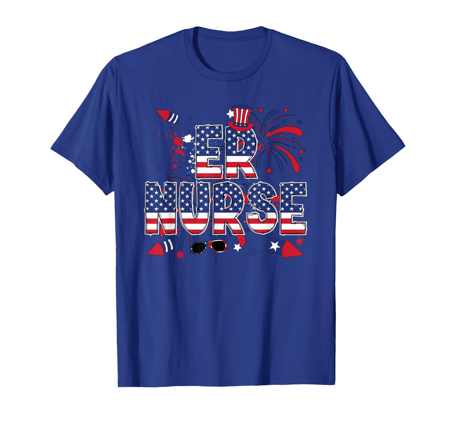 4th Of July Emergency Nurse American Flag ER Nurse T-Shirt