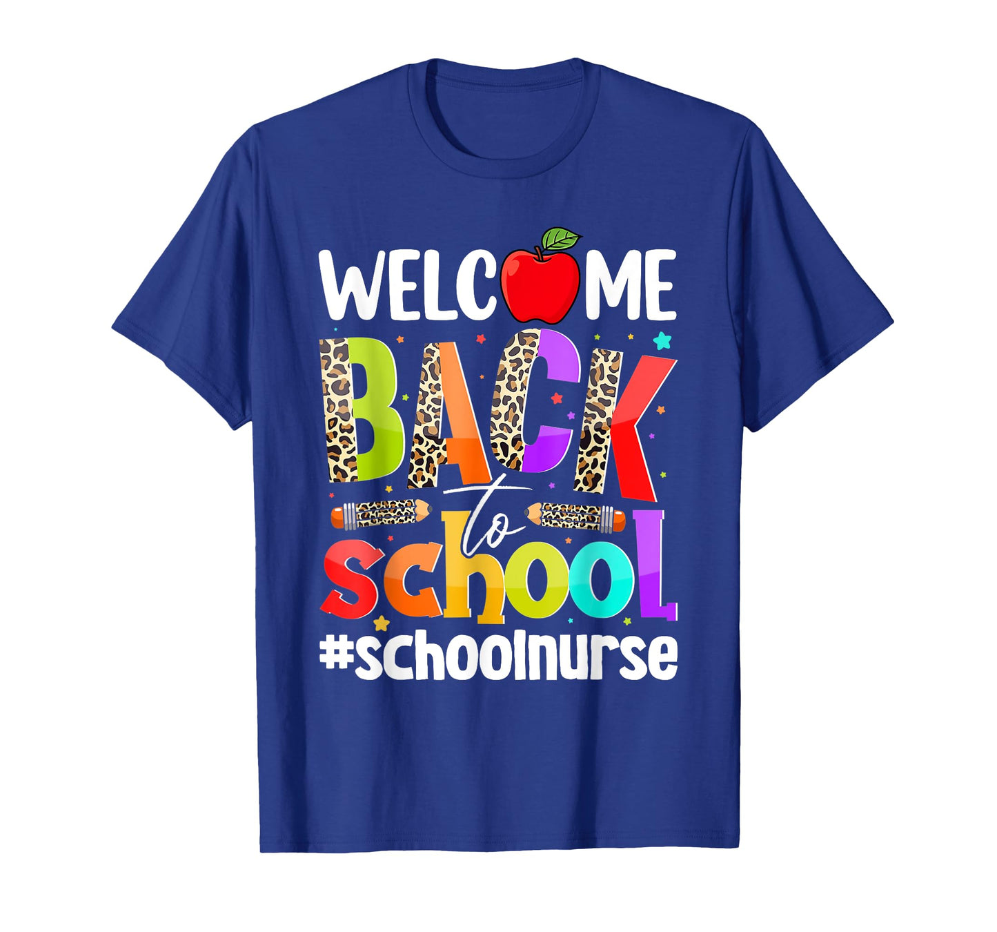 Welcome Back To School Nurse First Day Of School Leopard T-Shirt