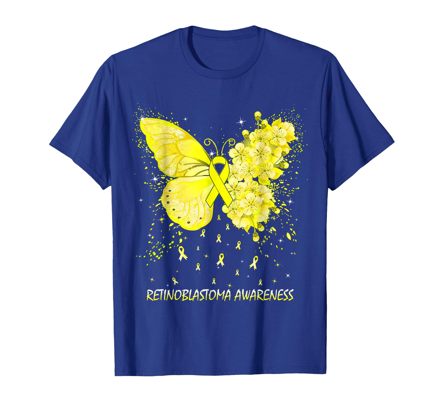 Womens Butterfly Retinoblastoma Awareness Ribbon T-Shirt