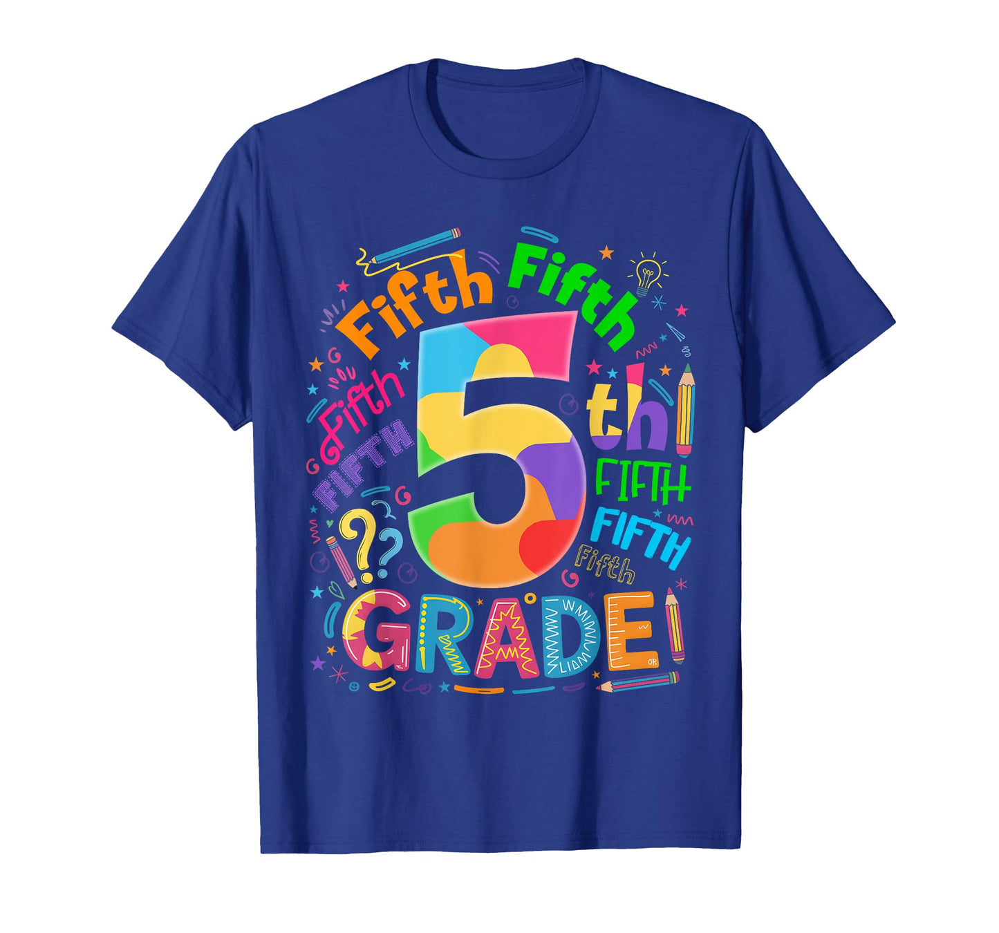 Back To School 5th Grade Team Typography Student Teacher T-Shirt
