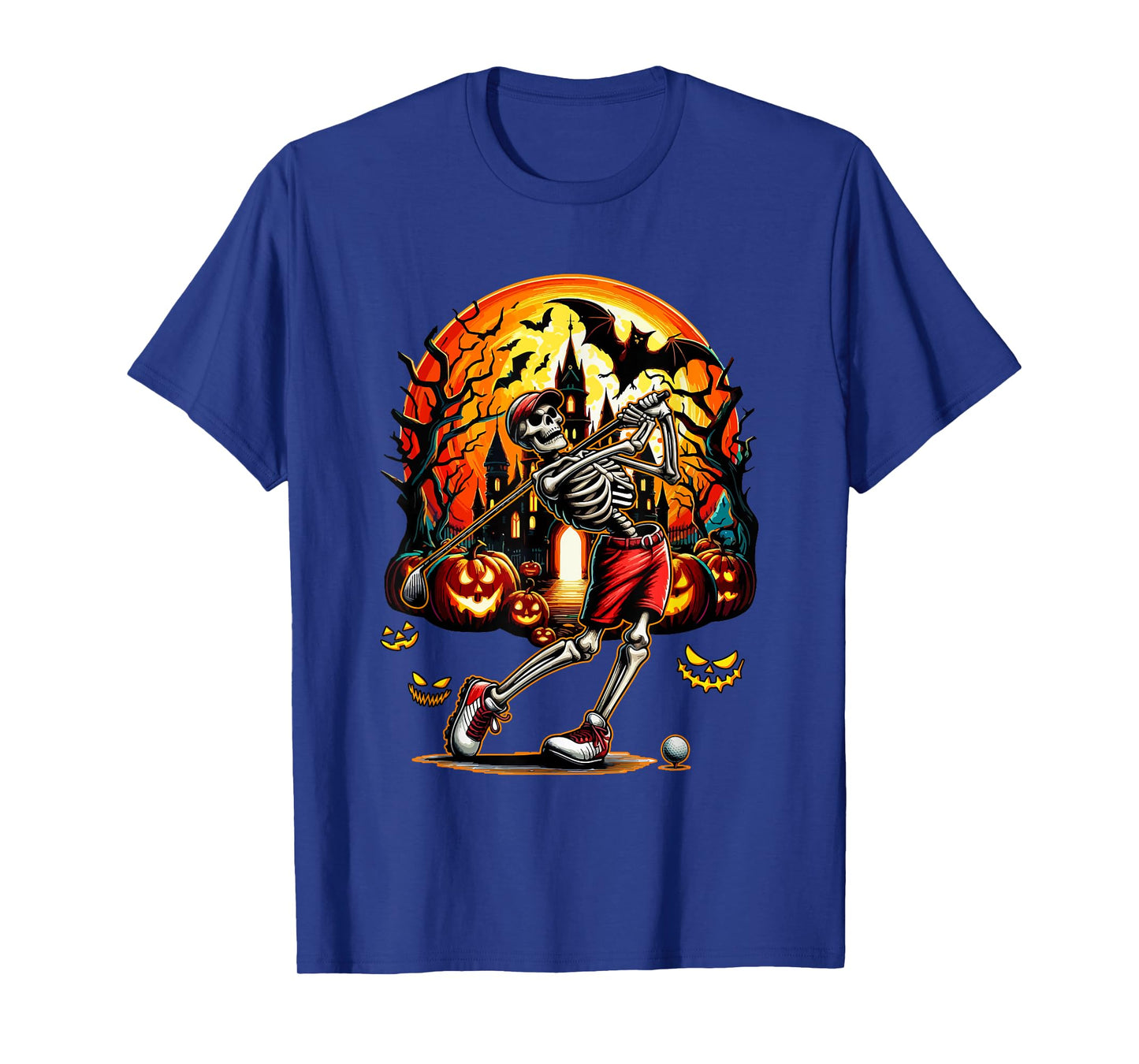 Golf Player Sports Lover Costume Halloween Skeleton T-Shirt