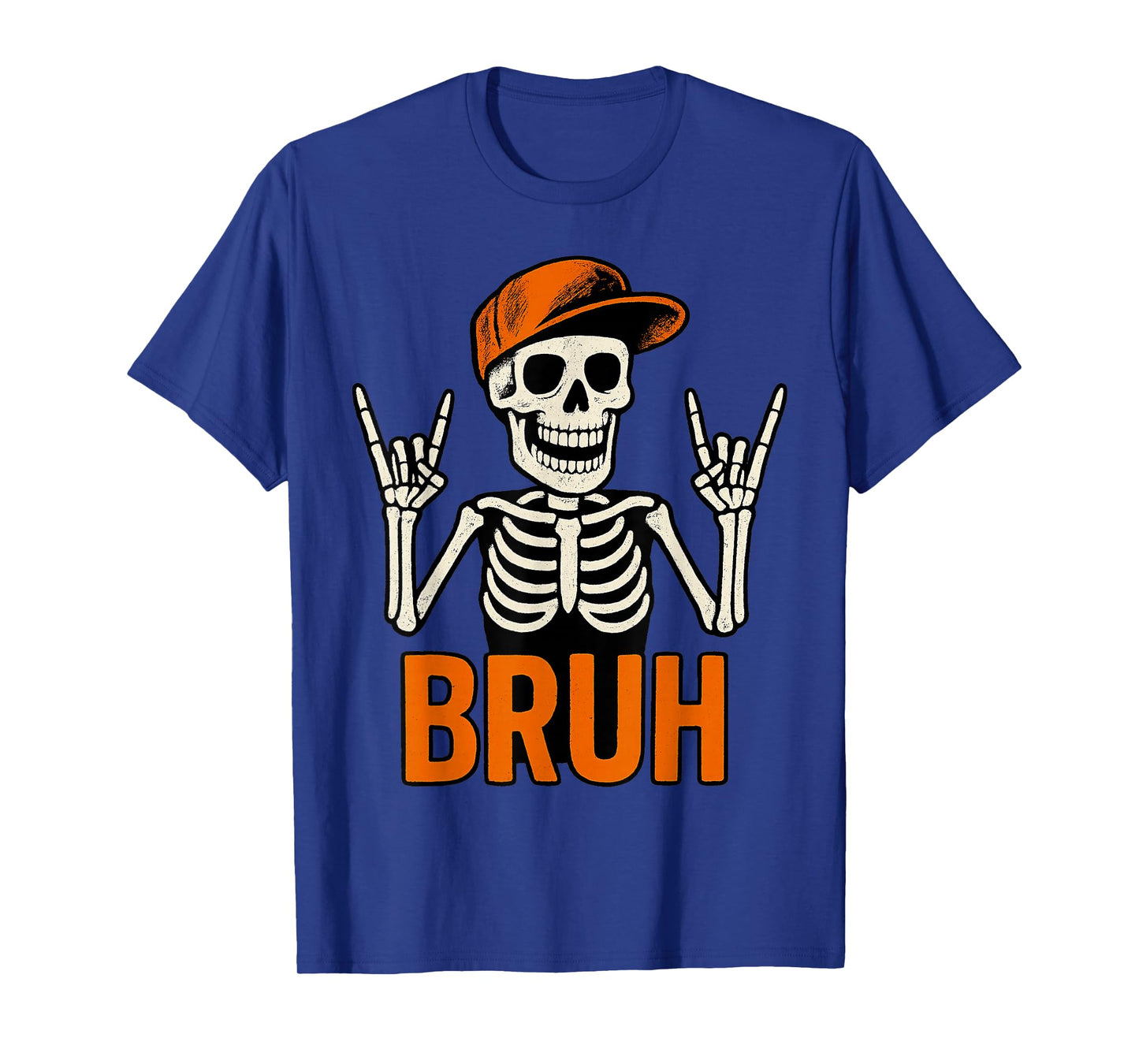 Bruh Punk Rock Skeleton Cool Rocker Halloween Men Boys Kids T-Shirt