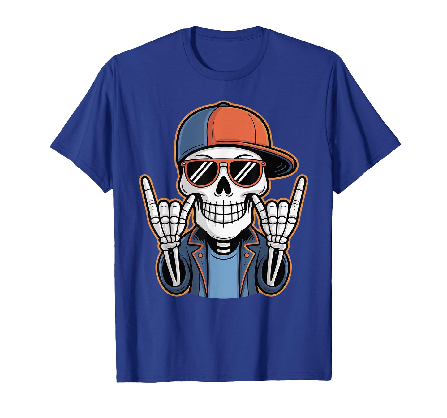 Bruh Punk Rock Skeleton Cool Rocker Spooky Halloween Kids T-Shirt