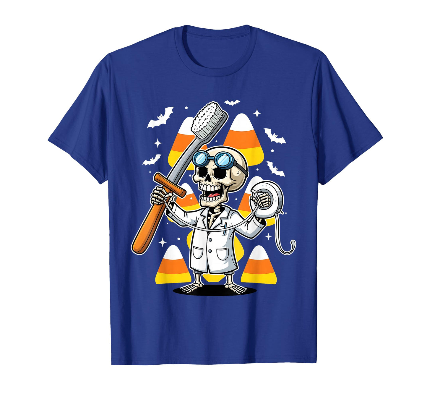 Trick Or Teeth Skeleton Dentist Funny Halloween Costume T-Shirt