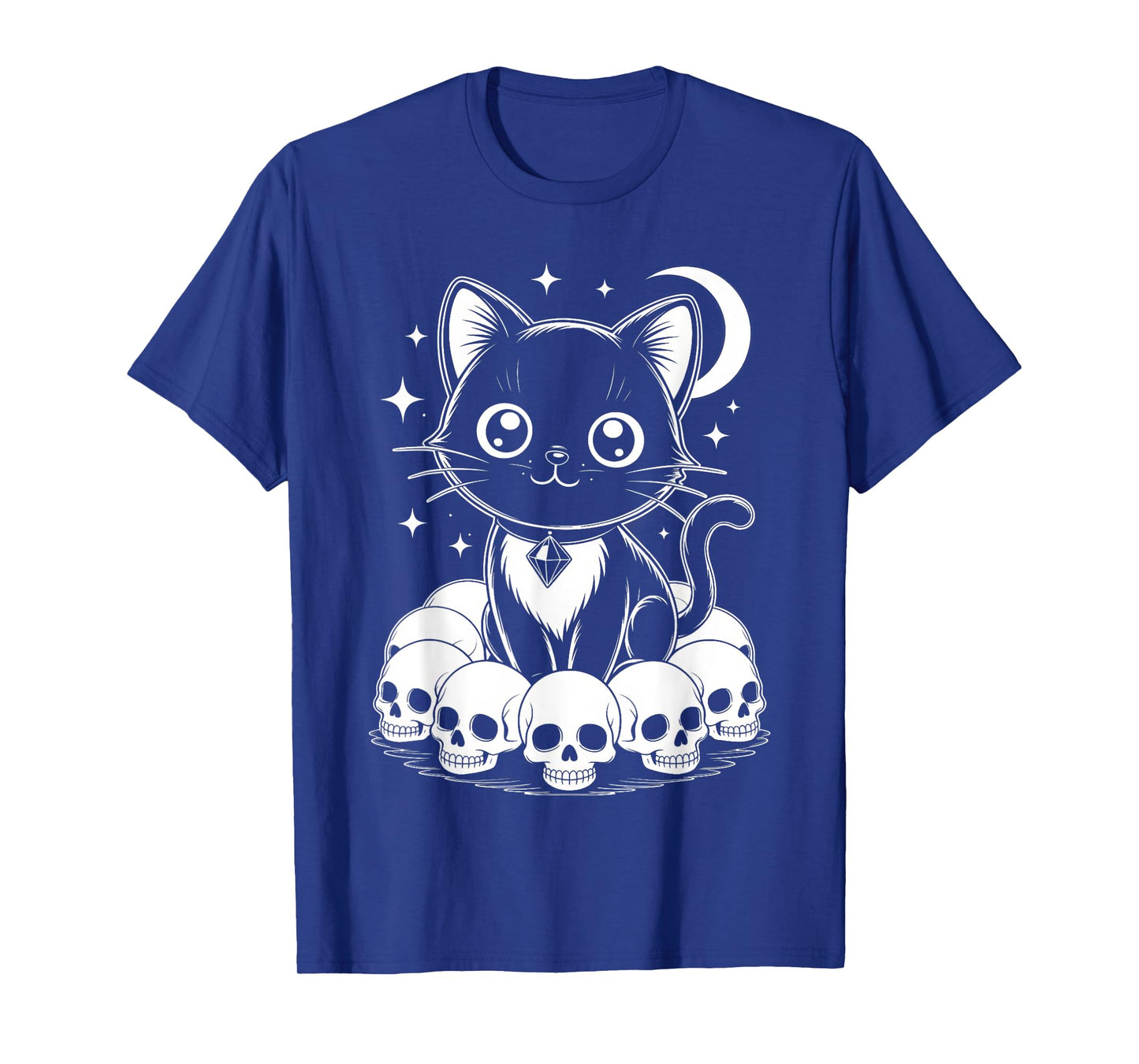 Cat Skulls Creepy Cute Kitty Goth Funny Halloween Spooky T-Shirt