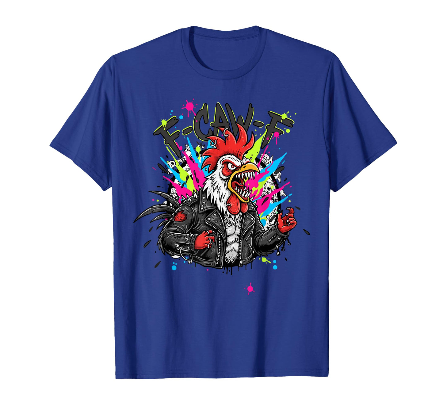 Punk Style FCAWF Funny Punk Rock F-CAW-F Rooster T-Shirt