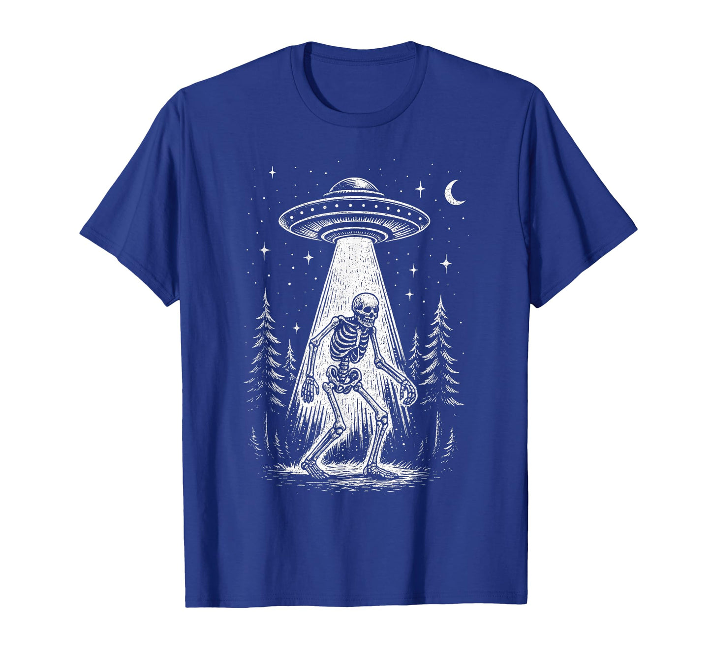 Skeleton Bigfoot UFO Alien Sasquatch Halloween T-Shirt