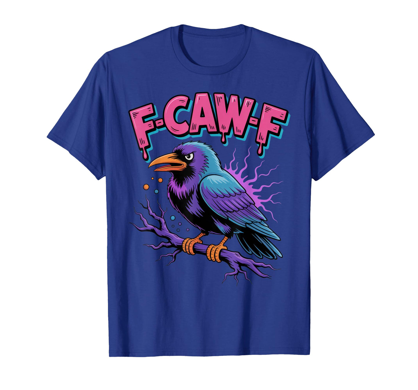 F-CAW-F Raven Psychedelic Gothic Vibe Art Style T-Shirt