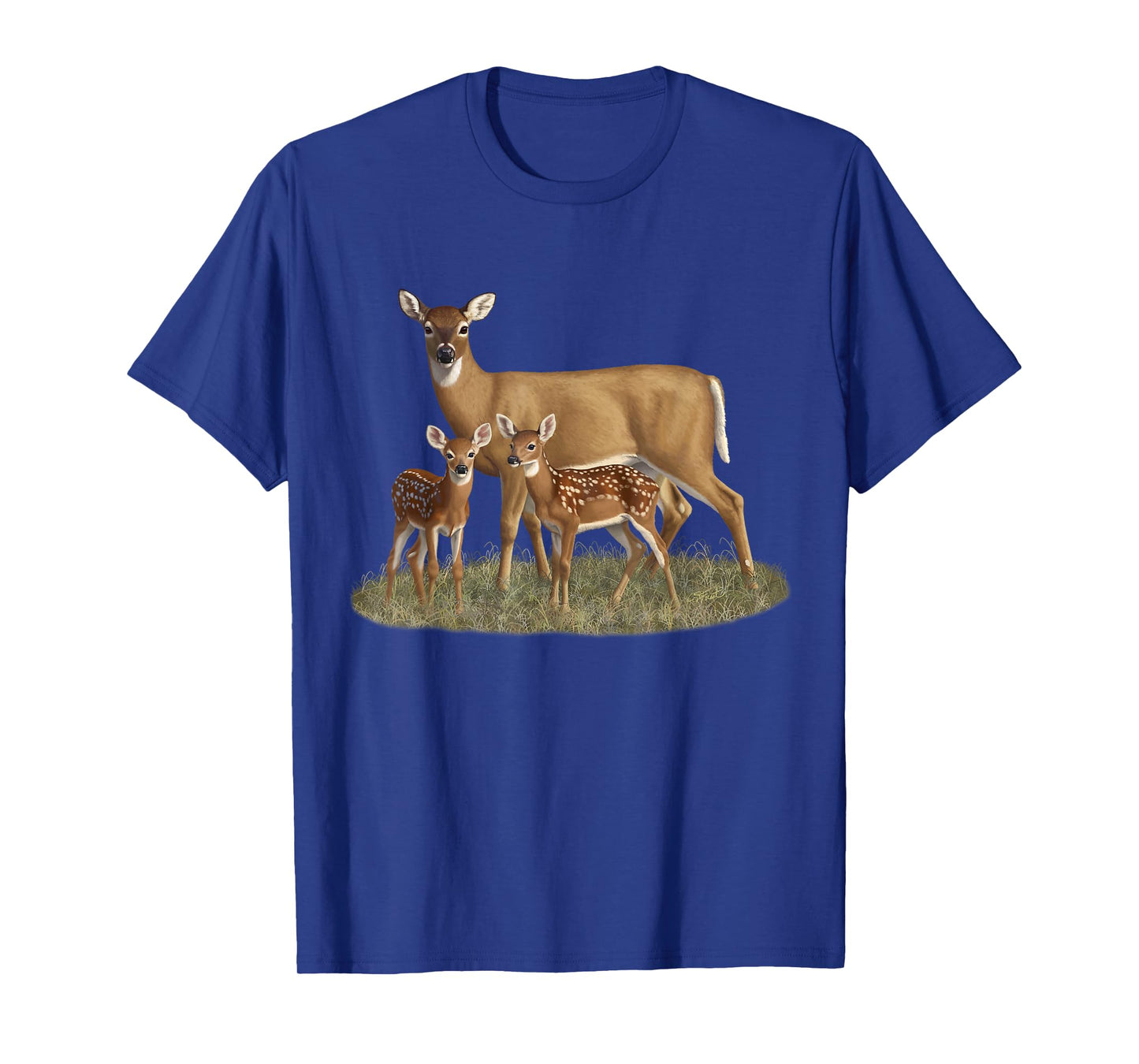 Whitetail Deer Doe & Cute Twin Fawns Wildlife Art T-Shirt