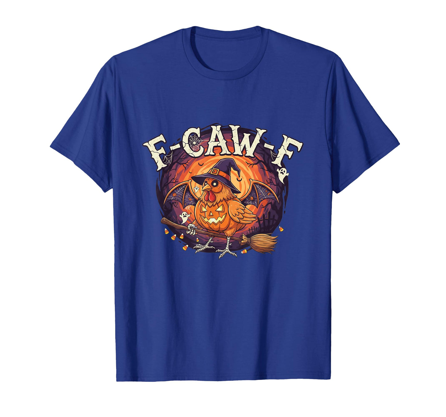 Cluckinβ Spooky Nights β Rooster Style F-CAW-F T-Shirt