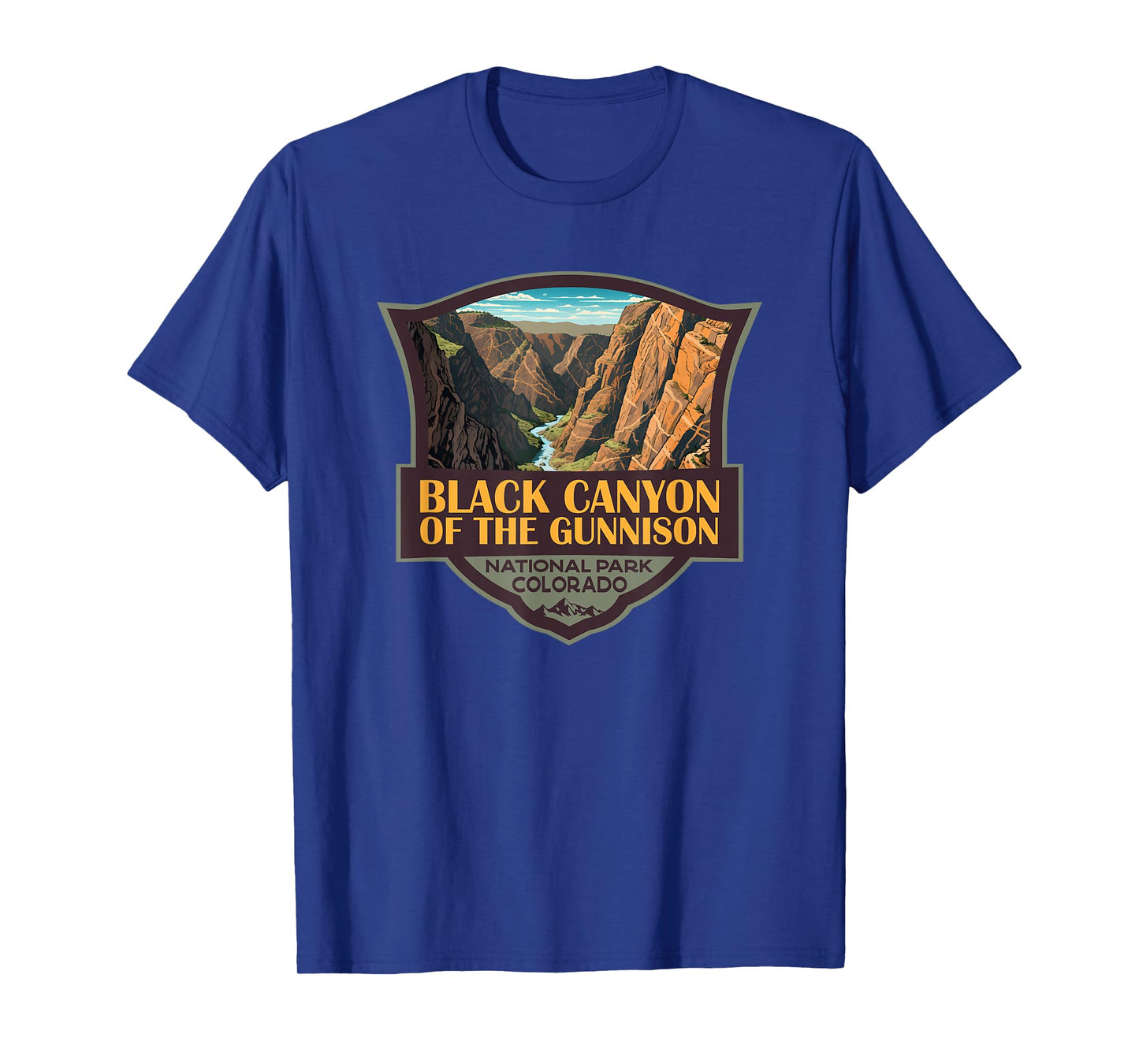 Black Canyon Of The Gunnison Illustration Travel Retro Badge T-Shirt