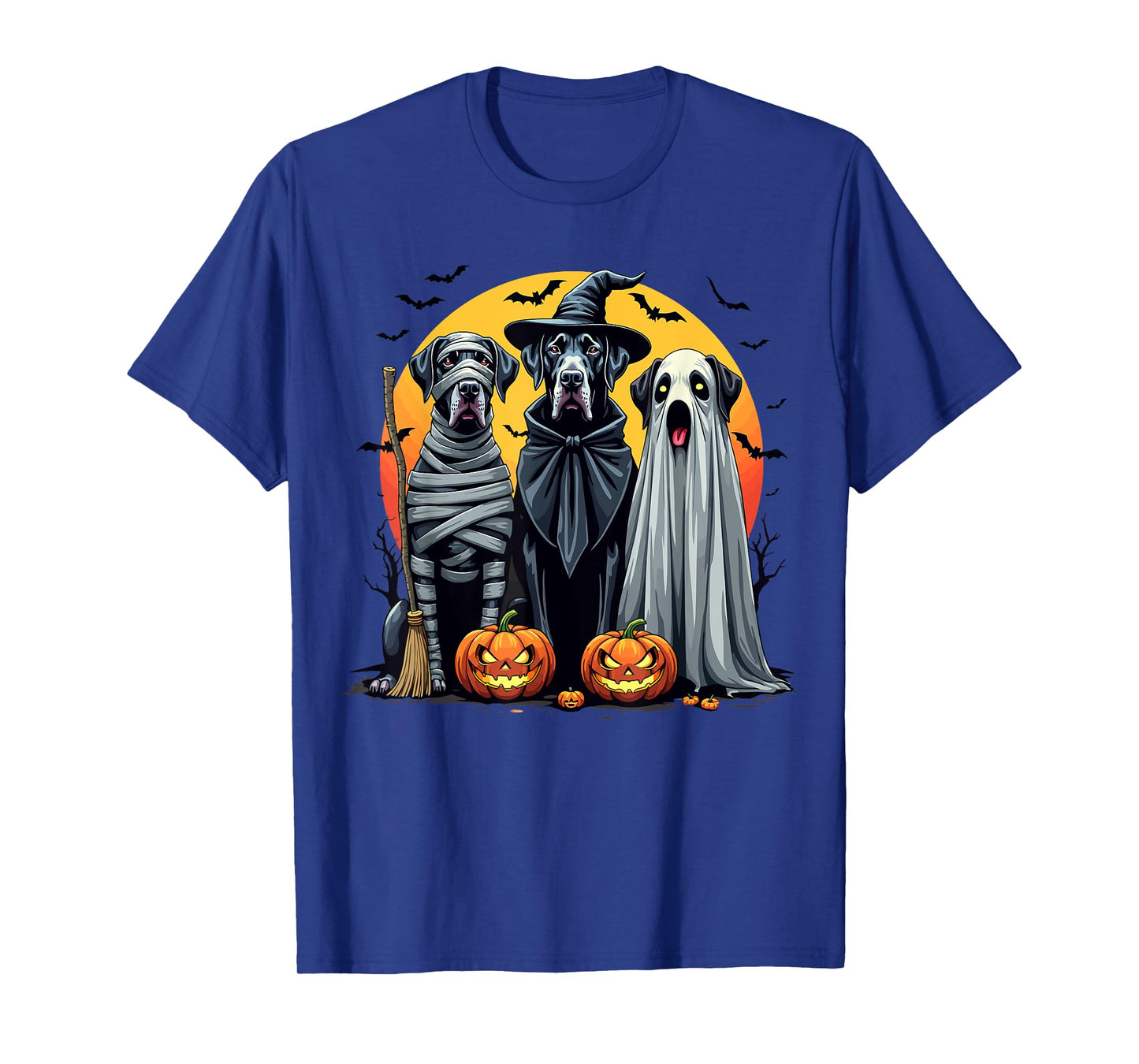 Great Dane Halloween Costume Mummy Witch Ghost T-Shirt