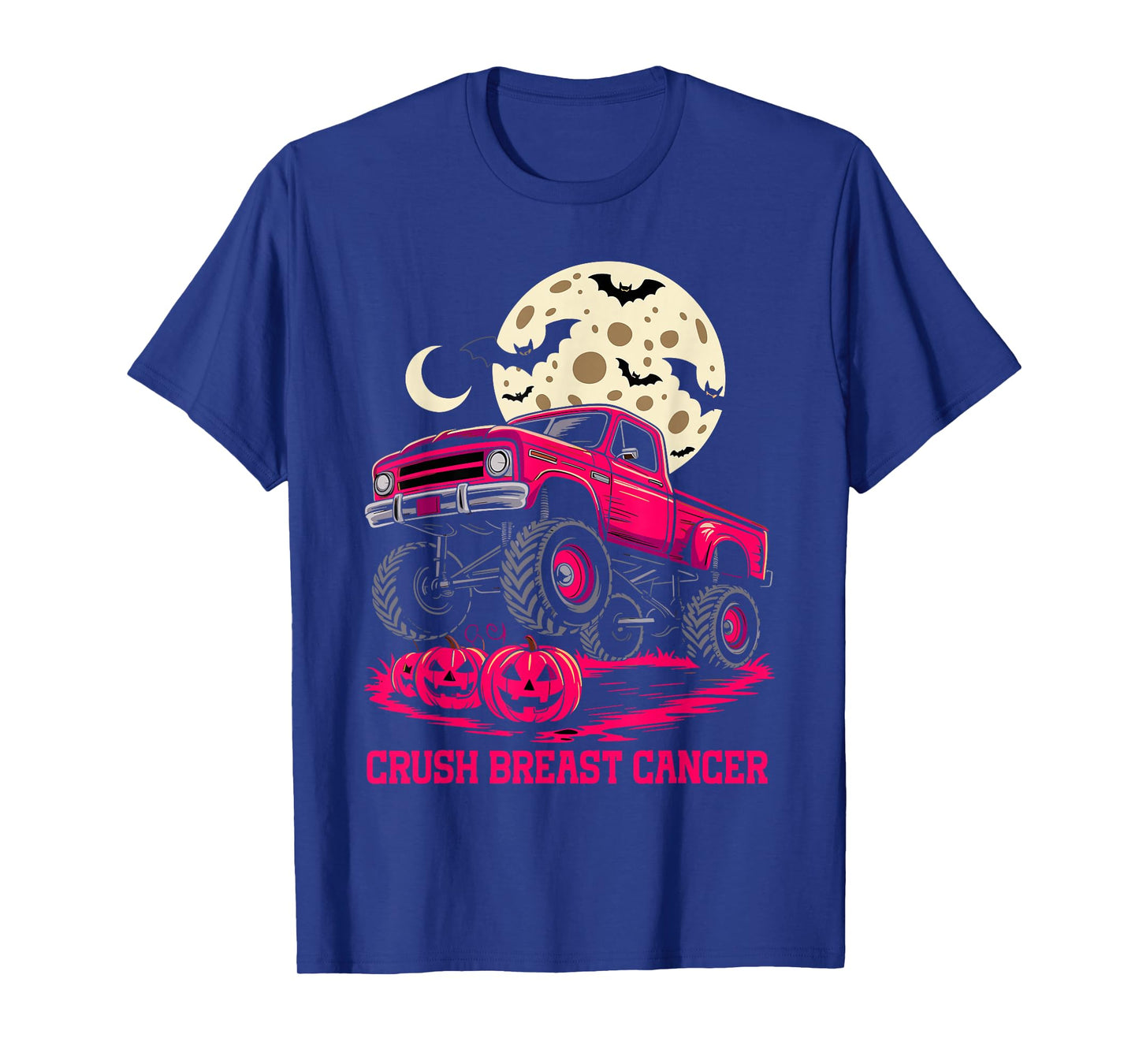 Crush Breast Cancer Awareness Halloween Truck Pink for Kids T-Shirt