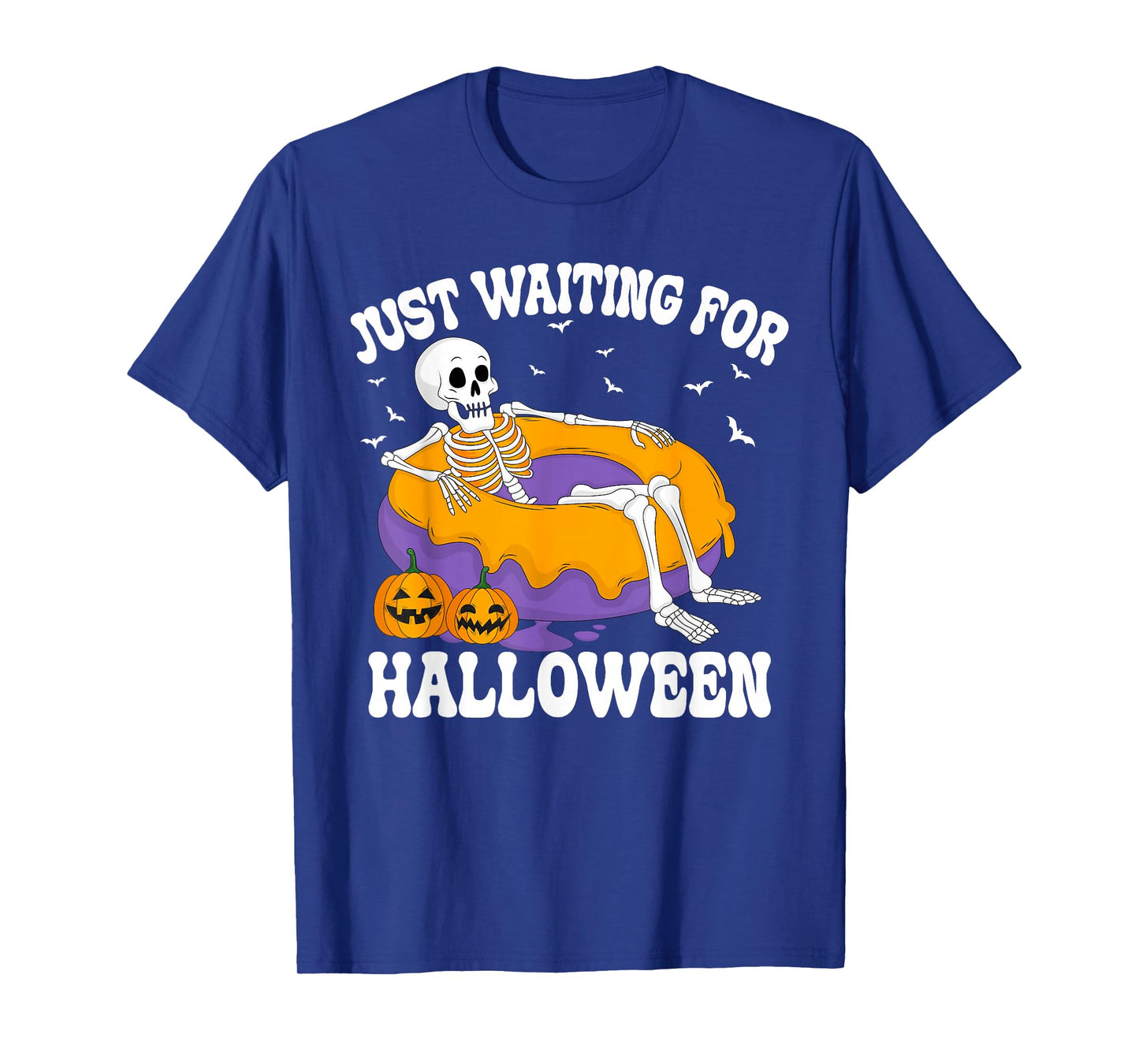 Just Waiting for Halloween Funny Skeleton Spooky T-Shirt