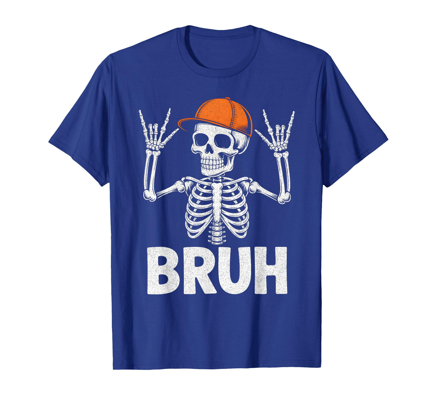 Skeleton Rock On Bruh Halloween Costume Boys Men Teens Kids T-Shirt
