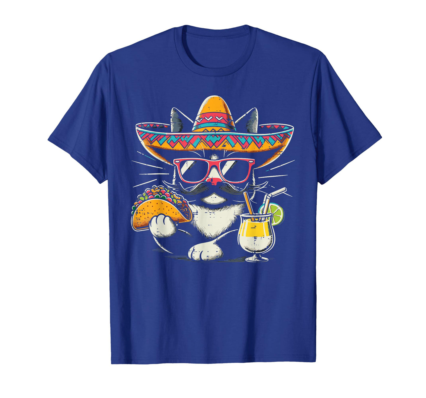 Mexican Tuxedo Cat Taco Sombrero Funny Mexico Women Men Kids T-Shirt