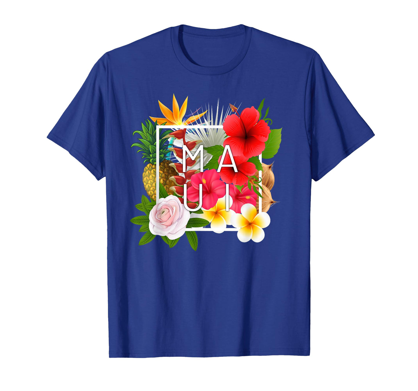 Flowers of Maui Word Art - Hawaiian Island Souvenir T-Shirt