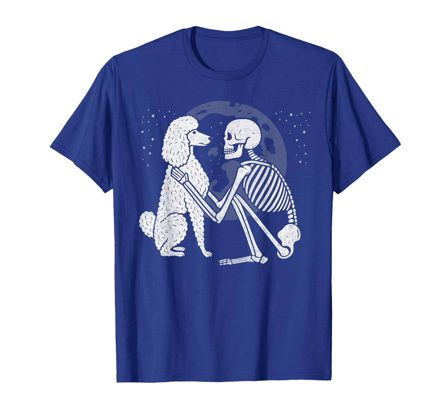 Poodle Skeleton Moon Halloween Dog Lover T-Shirt