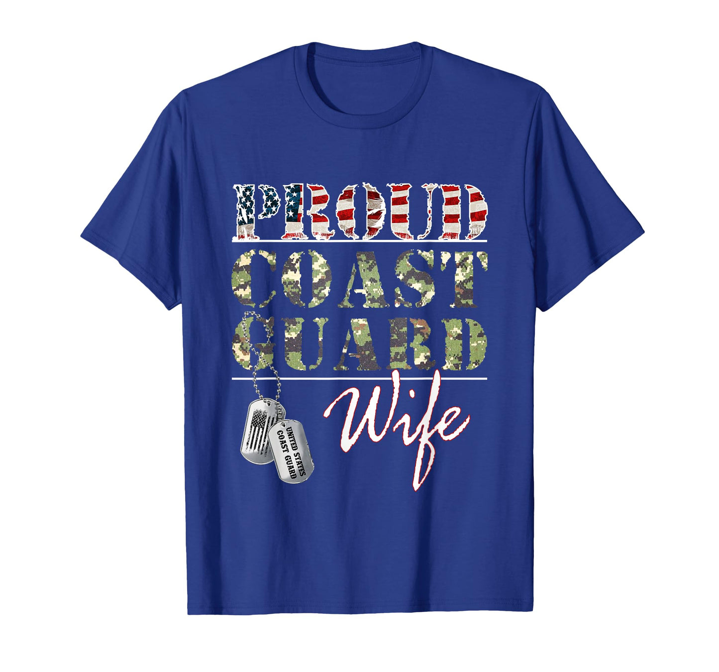 Proud Coast Guard Wife American Veteran Military T-Shirt