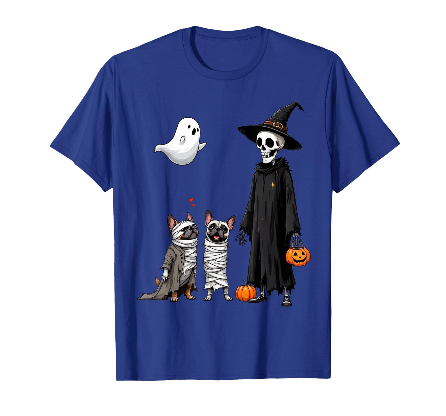 Spooky Ghost French Bulldog Mummy Dog Halloween Costume T-Shirt