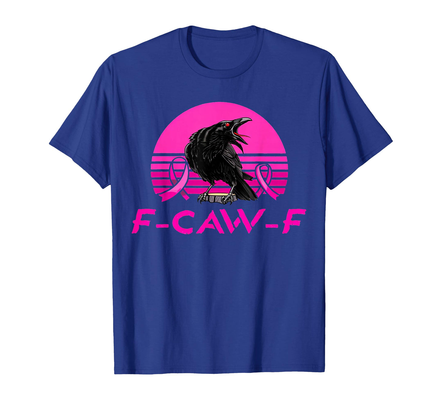 FCawF Black Crow Pink Vintage Breast Cancer Awareness Humor T-Shirt