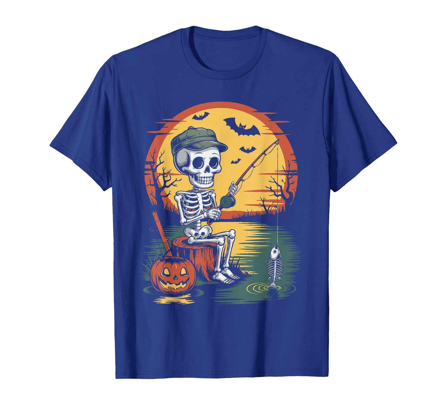 Fishing Skeleton Halloween T-Shirt