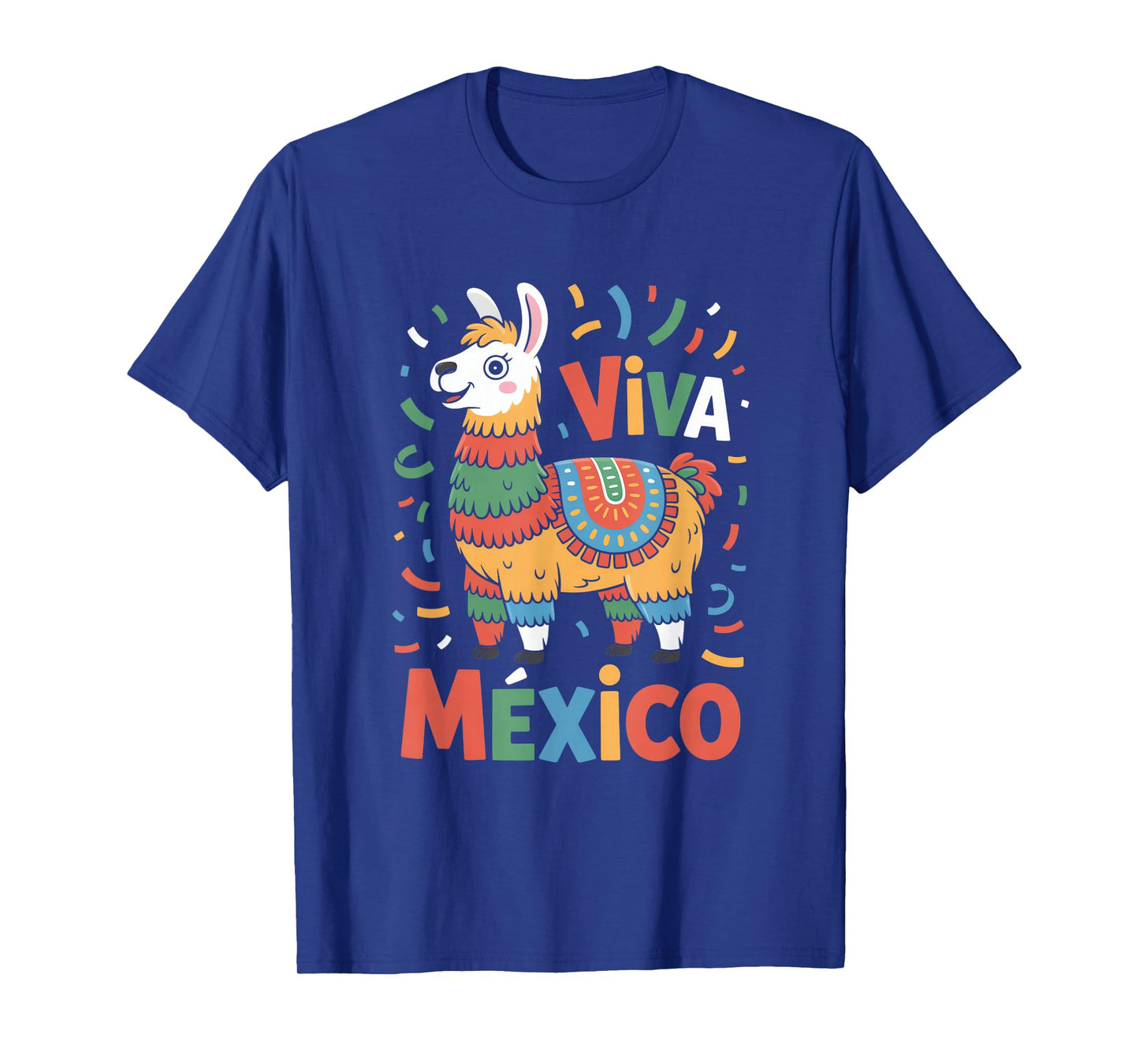 Viva Mexico Llama Pinata Mexican Fiesta Colors T-Shirt