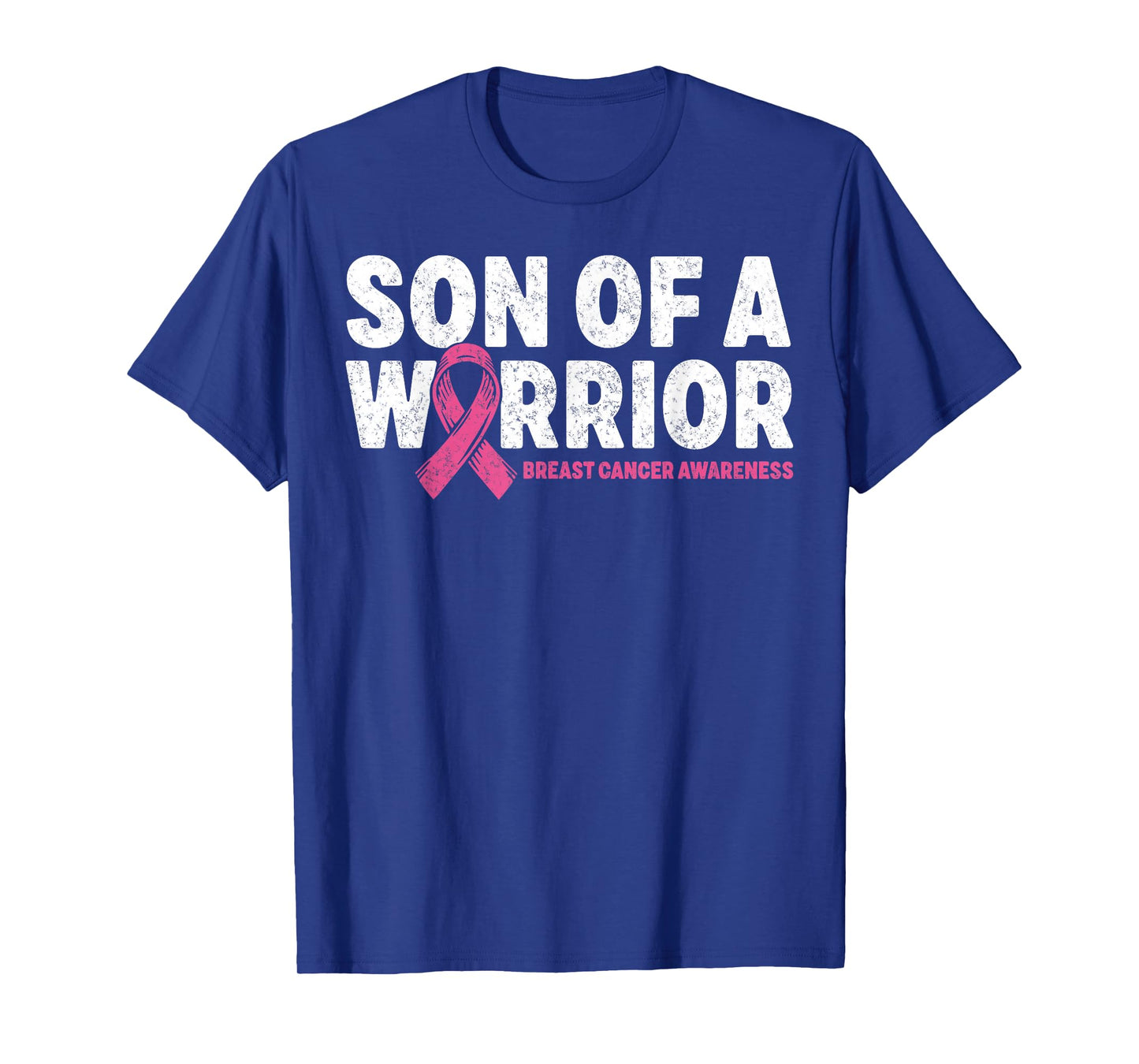 Son of a Warrior Breast Cancer Awareness Pink Ribbon Support T-Shirt