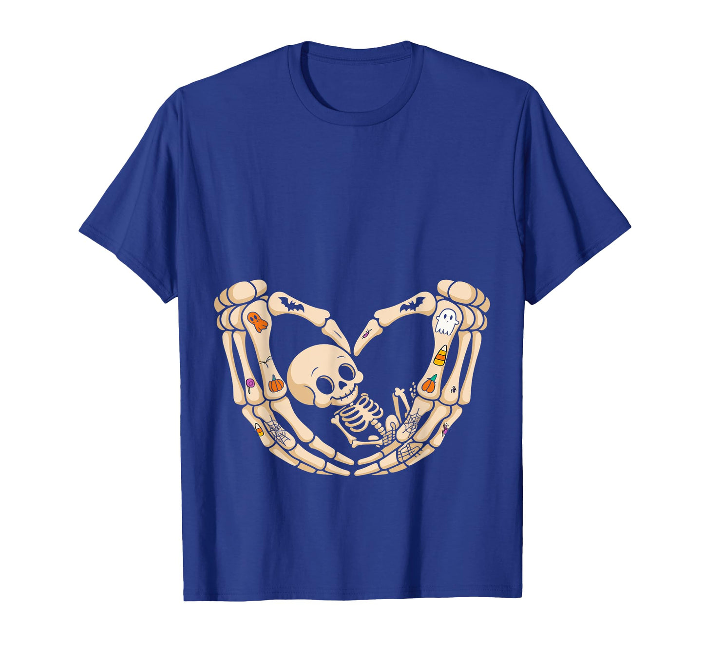 Halloween Pregnancy Skeleton Baby Heart Funny Apparel T-Shirt