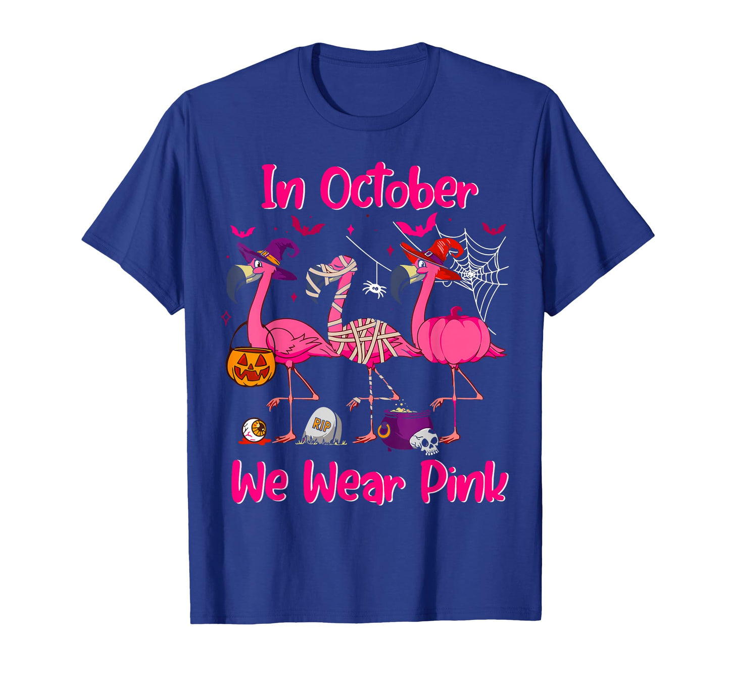 In October We Wear Pink Flamingo Breast Cancer Awareness T-Shirt