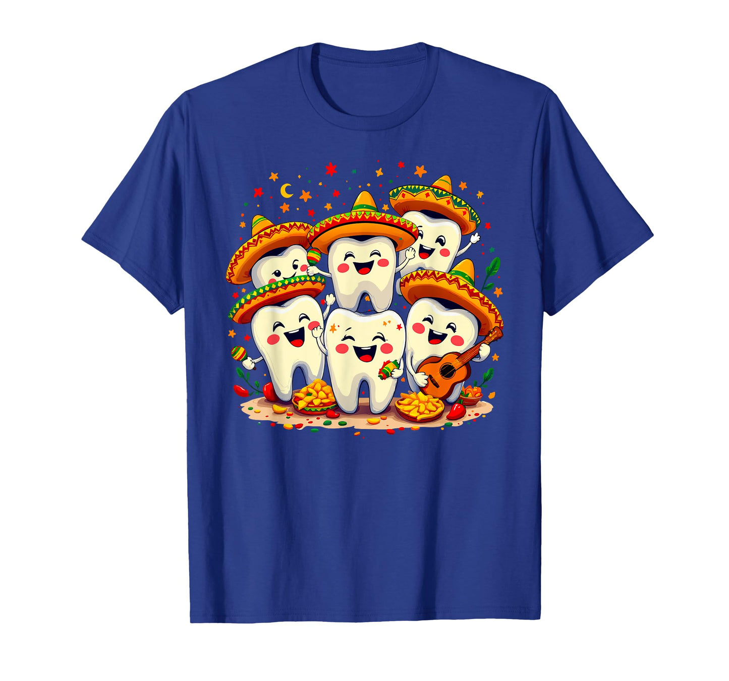 Funny Cinco de Mayo Dentist Tooth Fiesta Sombrero Design T-Shirt