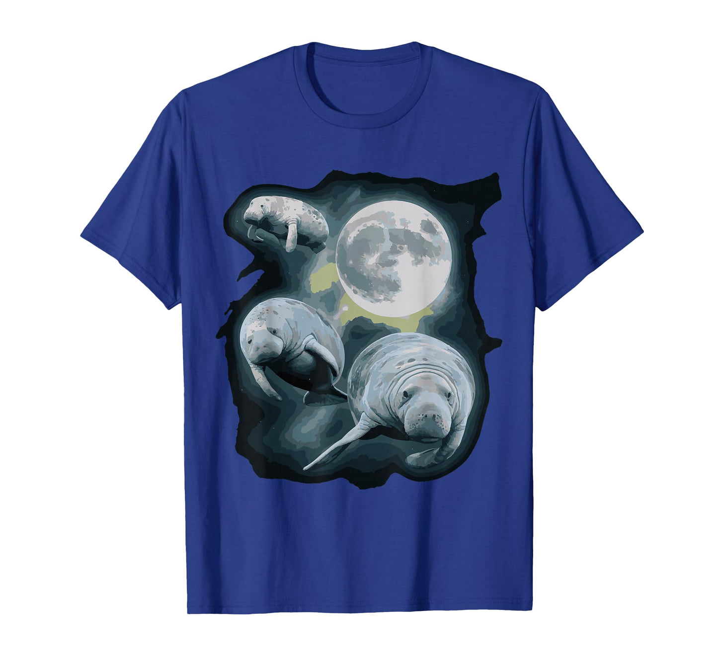Three Manatee Howling At The Moon T-Shirt