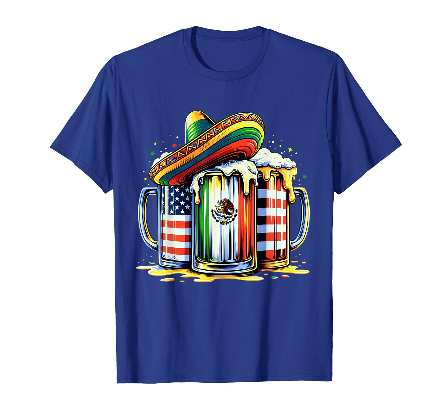 Beer Mexican USA Flag Cinco de Mayo Drinking Party Men Women T-Shirt