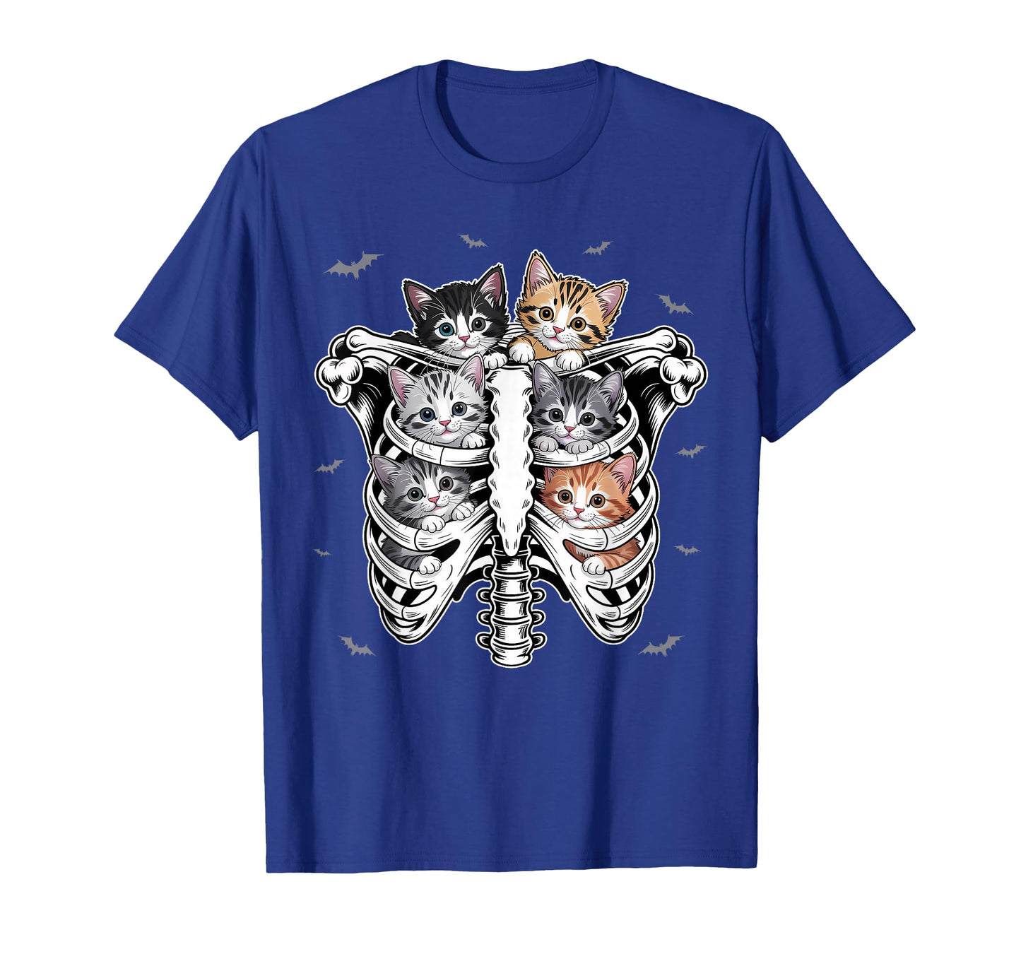Cute Cat Kitty Skeleton Rib Cage Inside Halloween Kitten T-Shirt