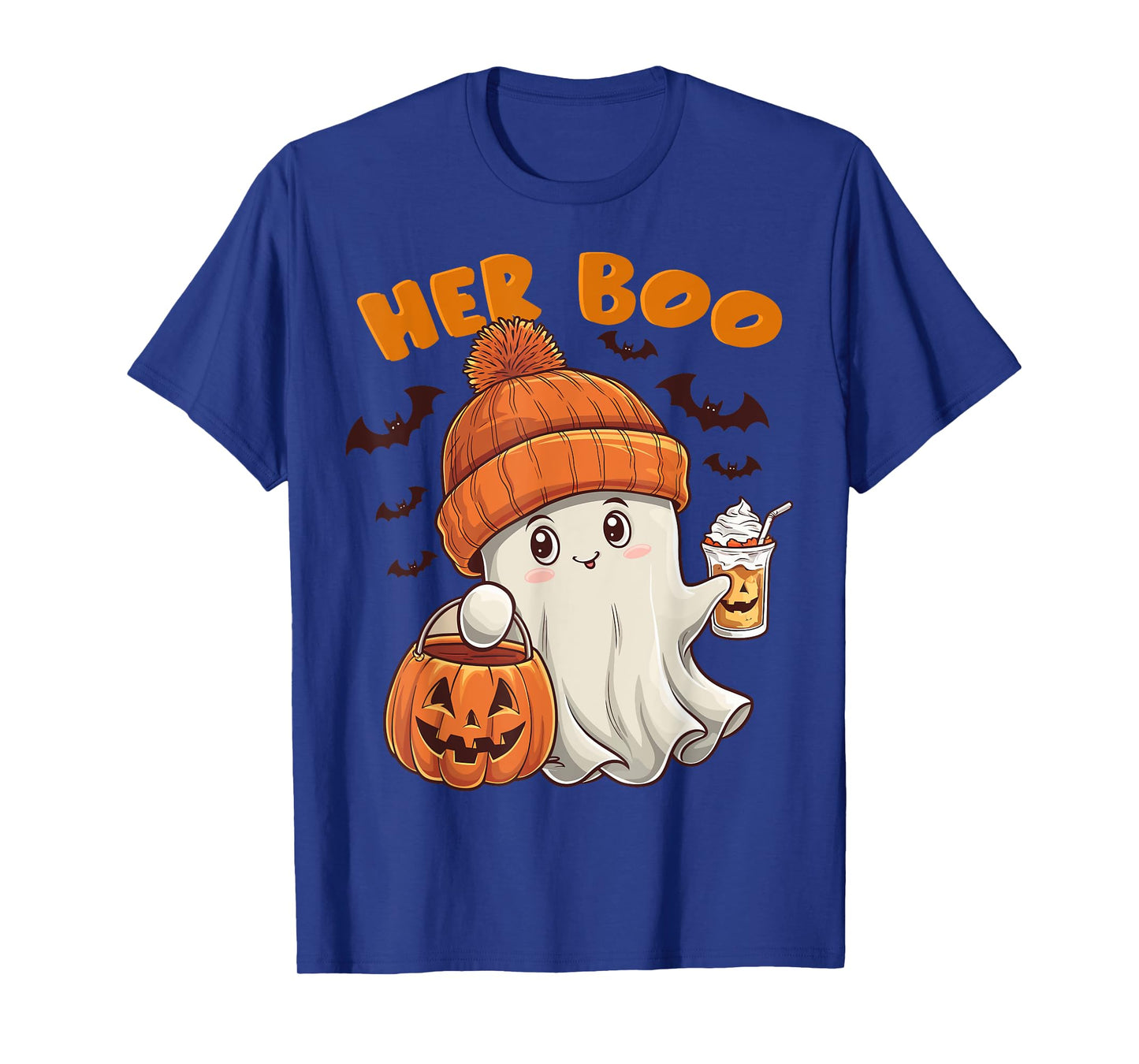 Her Boo His Boo Funny Ghost Ice Coffee Matching Halloween T-Shirt